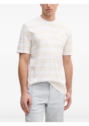 BOSS striped short-sleeved T-shirt - White