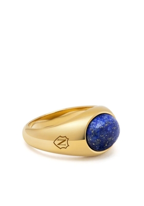 Nialaya Jewelry lapis lazuli engraved signet ring - Gold