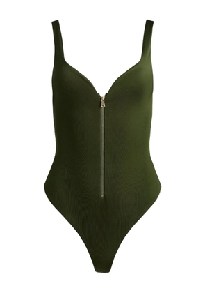 alice + olivia Eve front-zip jumpsuit - Green