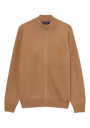 Brooks Brothers zip-up wool cardigan - Brown