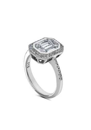Jewels Aficionado 18kt white gold diamond halo ring - Silver