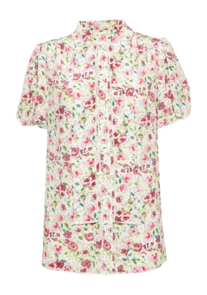 Dolce & Gabbana Pre-Owned floral-print puff-sleeve shirt - White