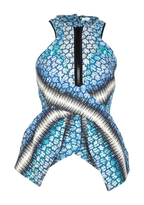 Peter Pilotto half-zip sleeveless peplum blouse - Blue