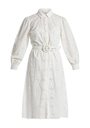 Hemant And Nandita Adya eyelet belted midi dress - White