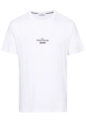 Stone Island logo-print cotton T-shirt - White