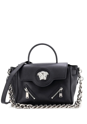 Versace Pre-Owned La Medusa Top Handle Bag Leather with Zipper Detail Medium satchel - Black