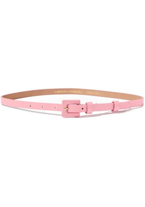 Carolina Herrera Skinny '90s patent-leather belt - Pink