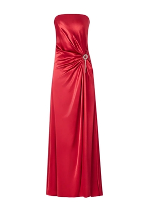 Genny crystal-embellishment satin dress - Red