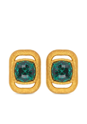 Oscar de la Renta square-frame crystal-embellishment earrings - Gold