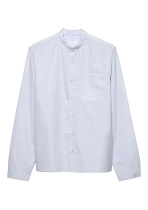 Prada mandarin-collar patch pocket shirt - Blue
