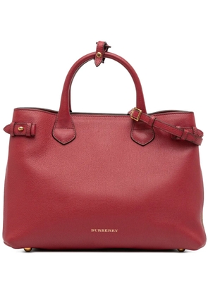 Burberry Pre-Owned 2000-2017 Medium Leather and House Check Banner satchel - Red