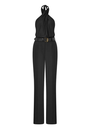 Moschino belted halterneck jumpsuit - Black
