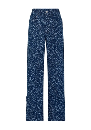 Rabanne splatter-print baggy jeans - Blue