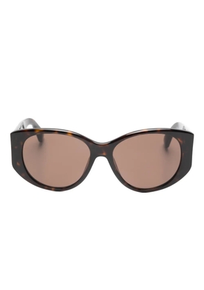 Balenciaga Eyewear geometric-frame logo sunglasses - Brown
