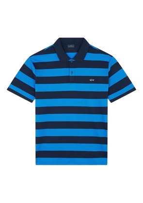 Paul & Shark striped double piqué cotton polo shirt - Blue