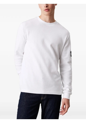 Calvin Klein long sleeve logo patch t-shirt - White