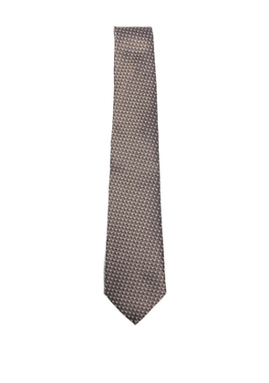 Canali geometric-patterned tie - Brown