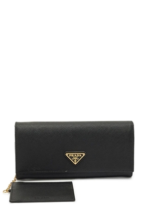 Prada Pre-Owned triangle-logo continental wallet - Black
