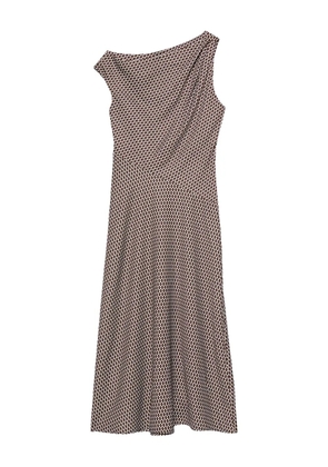 Calvin Klein one-shoulder patterned midi dress - Neutrals