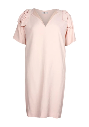 Chloé Vintage bow-detail V-neck dress - Pink
