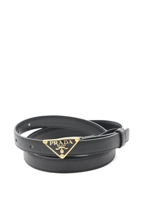Prada Pre-Owned triangle-logo leather belt - Black