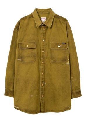 KAMIYA distressed pocket shirt - Yellow