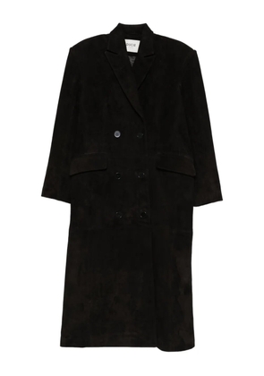 ducie Aggie double-breasted leather coat - Black