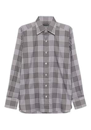 TOM FORD plaid cotton shirt - Brown