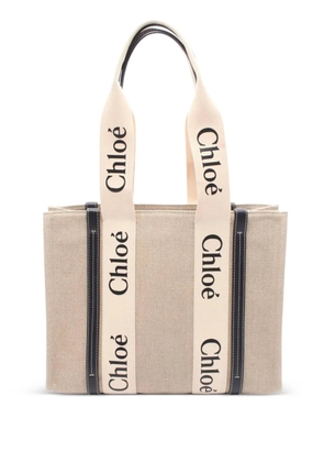 Chloé Pre-Owned 2010-2025 Medium Canvas Woody tote bag - Brown