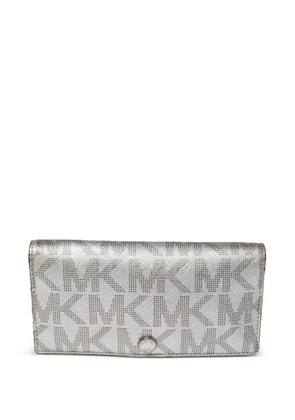 Michael Kors Vintage logo-printed metallic wallet - Silver