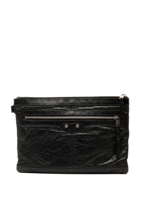 Balenciaga Pre-Owned 2015 Lambskin Motocross Classic Clip M clutch bag - Black