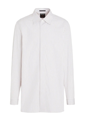 Zegna Centoventimila striped cotton shirt - White