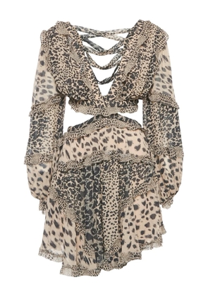 ZIMMERMANN leopard-print mini dress - Neutrals