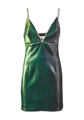 AREA crystal lamé mini dress - Green