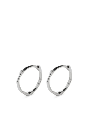 Monica Vinader 14K white gold mini Siren hoops - Silver