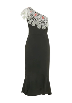 Peter Pilotto lace-detail one-shoulder dress - Black