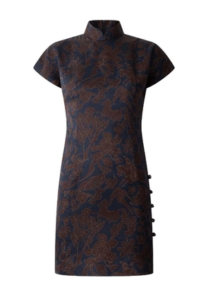 Shanghai Tang Qipao jacquard floral-print dress - Blue