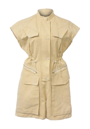Hermès Pre-Owned 820mm drawstring buttoned jumpsuit - Neutrals
