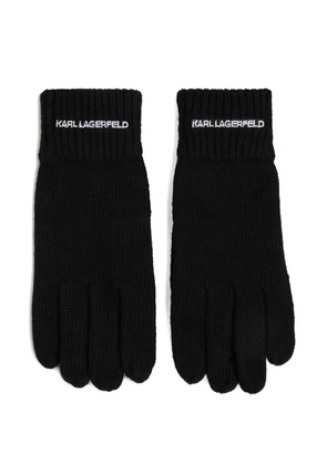Karl Lagerfeld K/Essential logo knit gloves - Black