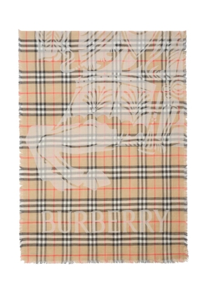 Burberry Equestrian Knight-print scarf - Neutrals