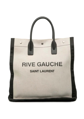 Saint Laurent Pre-Owned 2020 Linen Rive Gauche North South tote bag - White