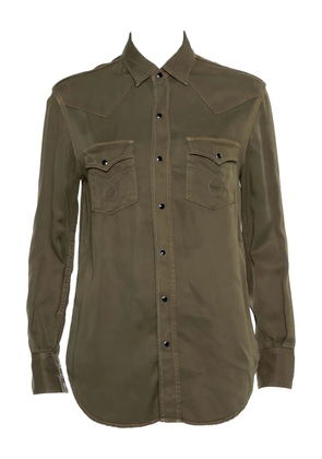Saint Laurent Pre-Owned lyocell flap-pocket shirt - Green