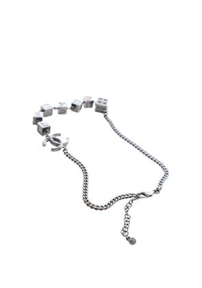 CHANEL Pre-Owned 2004 CC Ruthenium Plated Logo Chain Choker Necklace costume necklace - Silver