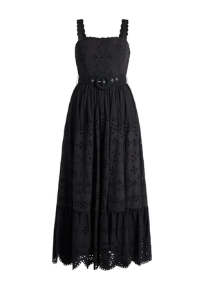 Hemant And Nandita Raga scalloped-edge maxi dress - Black