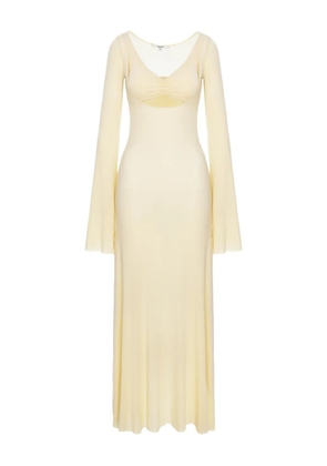 MANURÍ Nina flared-detail maxi dress - Neutrals