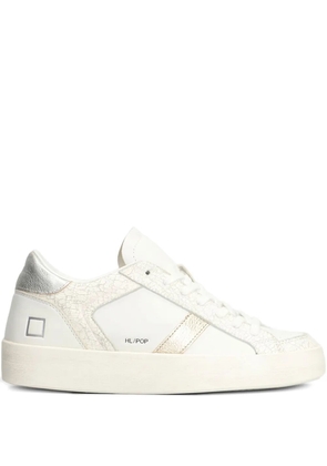 D.A.T.E. texture-leather stripe sneakers - White