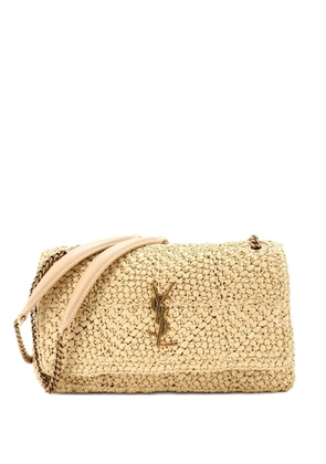 Saint Laurent Pre-Owned Jamie Flap Bag Crochet Raffia Medium shoulder bag - Neutrals