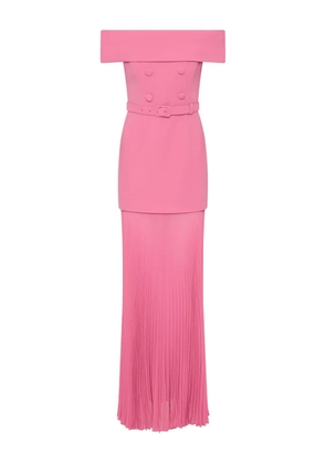 Rebecca Vallance Muriel off-shoulder pleated midi dress - Pink
