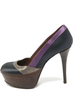 Marni Pre-Owned platform satin pumps - Black