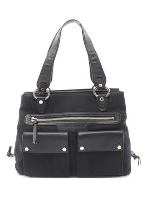Bvlgari Pre-Owned 2010s Maxilettere logo canvas tote - Black